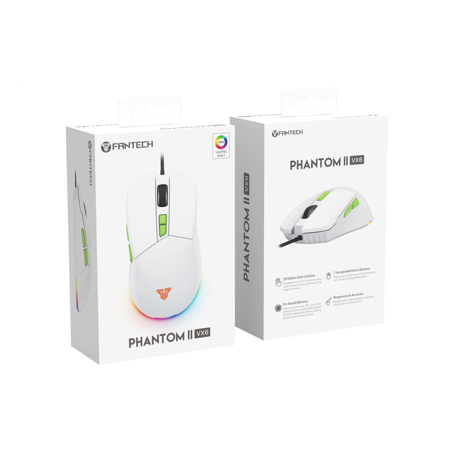 Fantech PHANTOM II VX6 Mouse Gaming Macro RGB - Fantech Indonesia